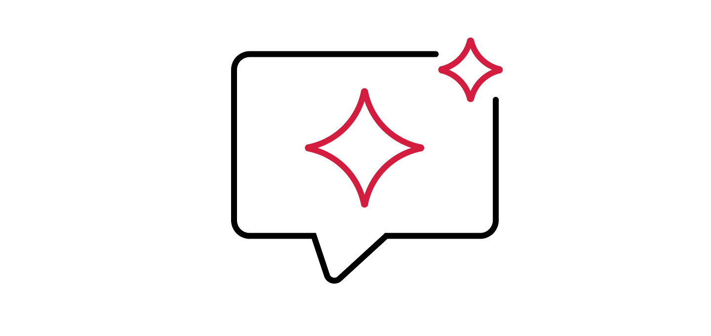 Icon of two sparkles or stars, symbolizing intelligence, quality, or a special feature