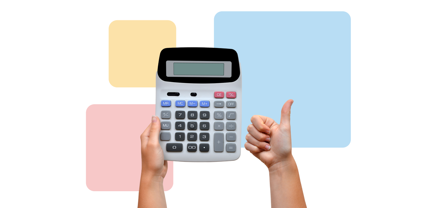 A person holding a calculator