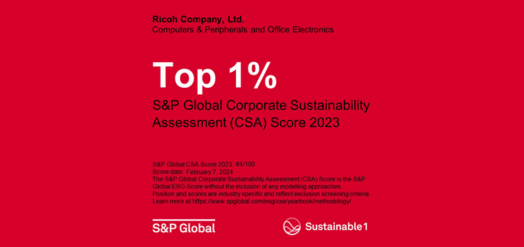 Ricoh selected as a member of the Sustainability Yearbook 2024 by S&P Global